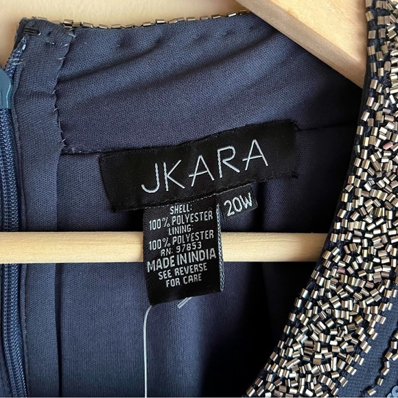 J Kara Navy Beaded Dress - NWT- Size 20W- with flutter sleeve - Picture 9 of 11